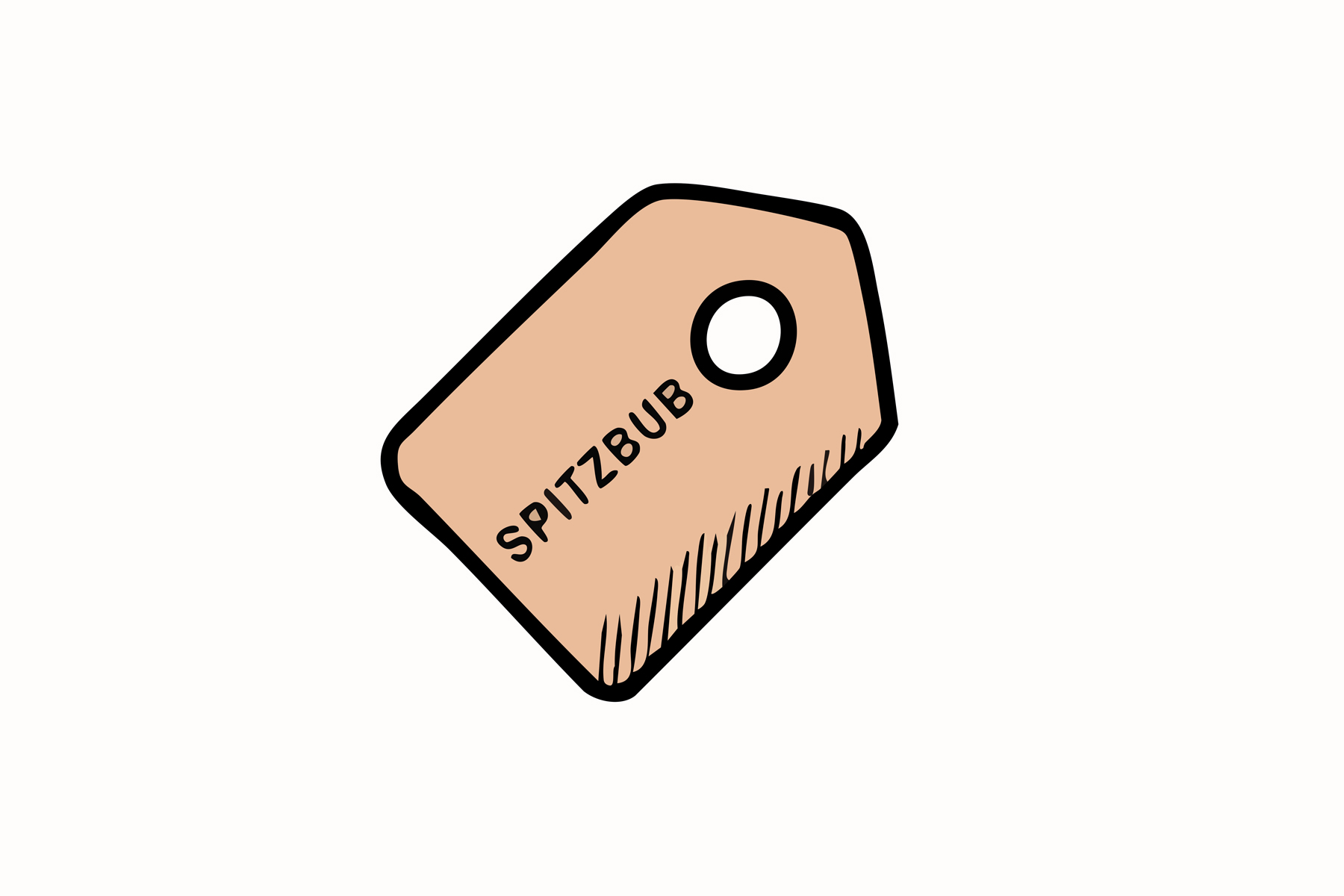 Eine Zeichnung eines Tags mit dem Spitzbub-Logo